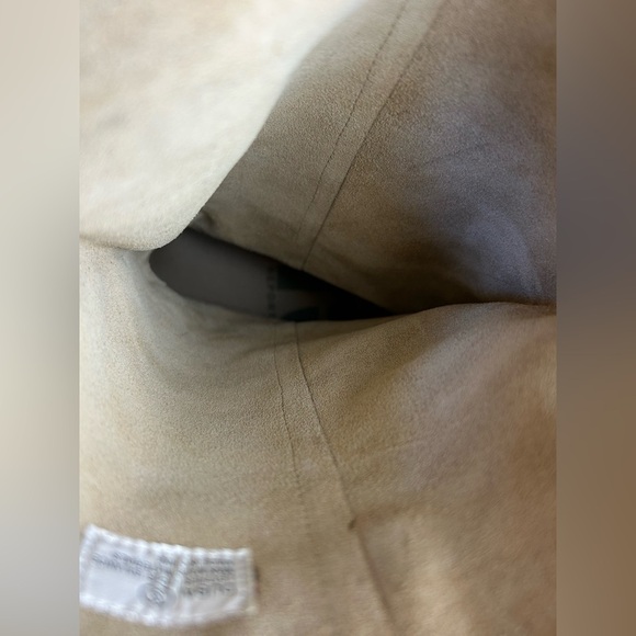 VTG Y2k Report Dubai Tan Suede Genuine leather Shoes Fringe platform Size 9 Wome - Picture 10 of 16